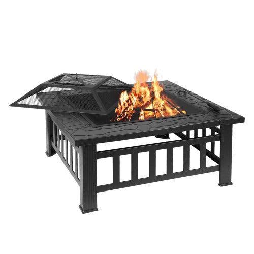 Large 3 in 1 Fire Pit with BBQ Grill